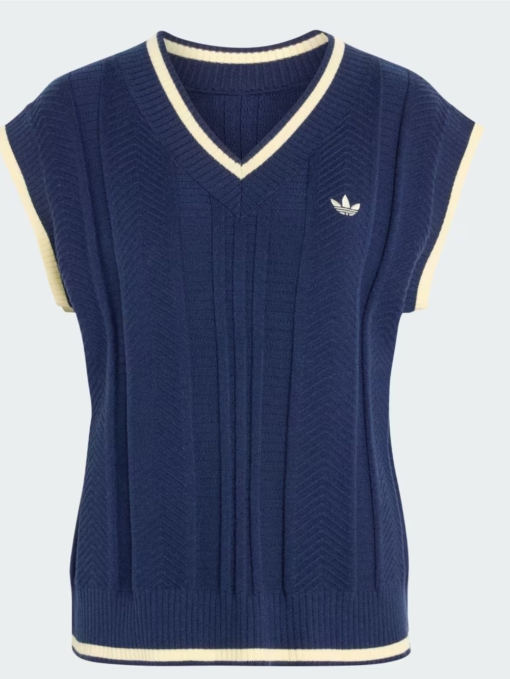 Adidas Women Adicolor Varsity Vest Blue & Cream Medium